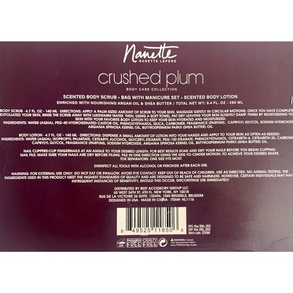 NANETTE LEPORE CRUSHED PLUM BODY CARE COLLECTION WITH ARGAN OIL & SHEA BUTTER - Picture 3 of 5